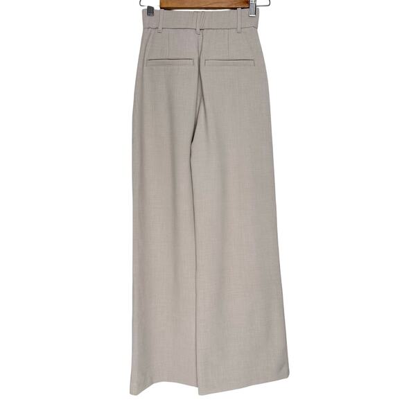 Abercrombie & Fitch Sloane Tailored Wide Leg Pants Trousers |Light Taupe| SZ XXS - Picture 3 of 10